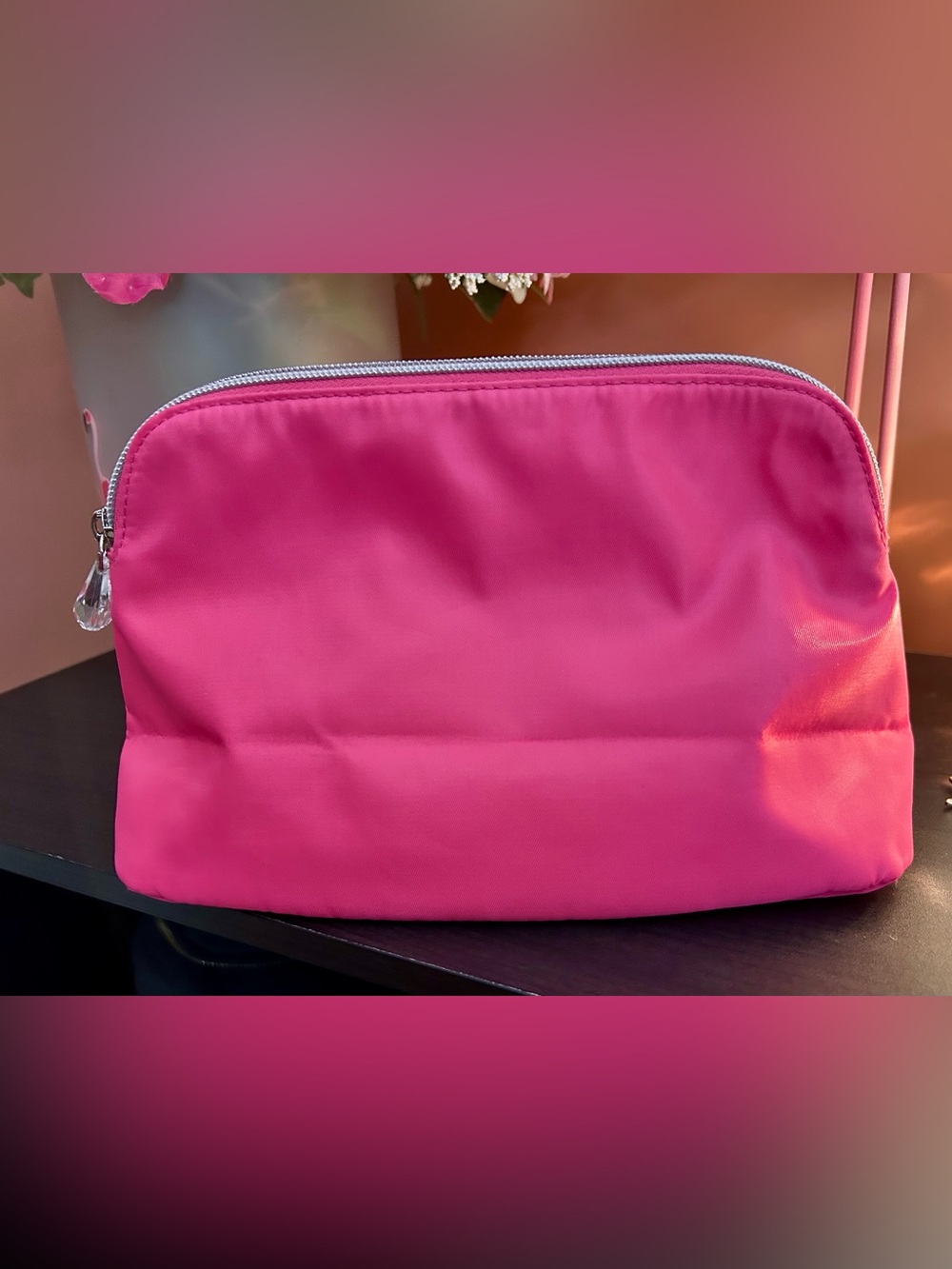Mary Kay Hot Pink Rhinestone 'mk' Makeup Pouch - Picture 3 of 6